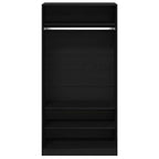 vidaXL Kleiderschrank mit Regal Schwarz Eichen-Optik 100 x 50 x 200 cm