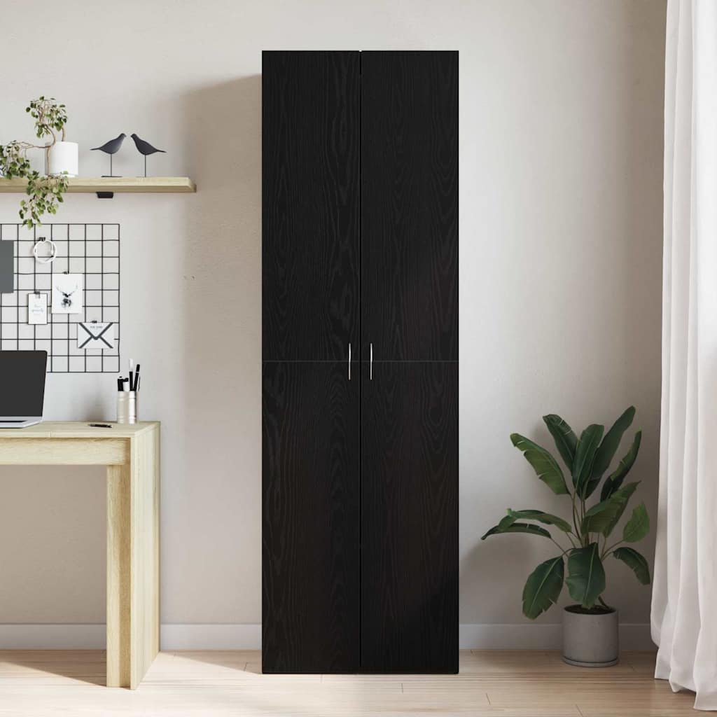 vidaXL Büroschrank Schwarz Eichen-Optik 60 x 32 x 190 cm Holzwerkstoff
