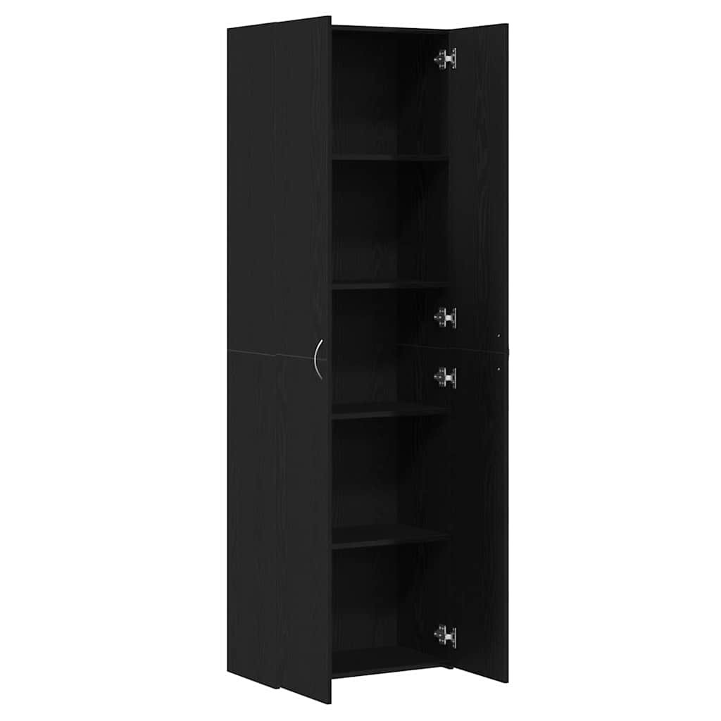 vidaXL Büroschrank Schwarz Eichen-Optik 60 x 32 x 190 cm Holzwerkstoff