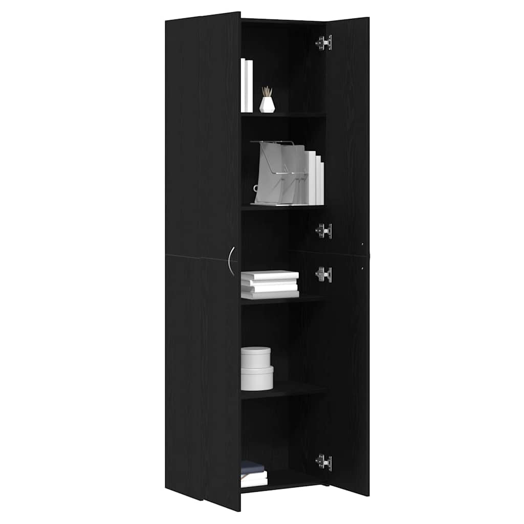 vidaXL Büroschrank Schwarz Eichen-Optik 60 x 32 x 190 cm Holzwerkstoff