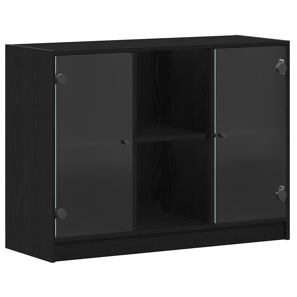 vidaXL Sideboard Schwarz Eichen-Optik 100 x 37 x 75,5 cm