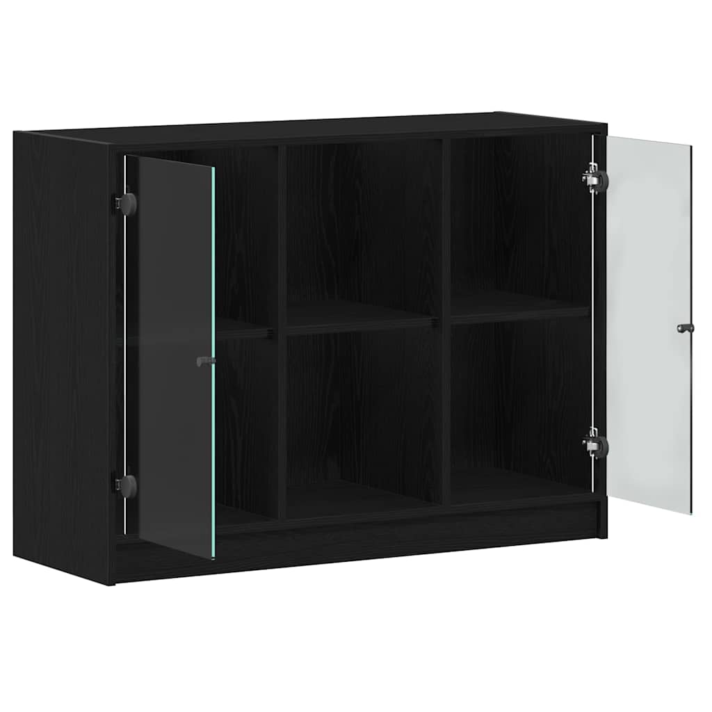 vidaXL Sideboard Schwarz Eichen-Optik 100 x 37 x 75,5 cm