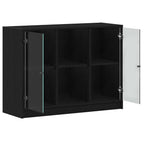 vidaXL Sideboard Schwarz Eichen-Optik 100 x 37 x 75,5 cm