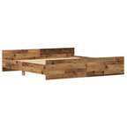 vidaXL Bettrahmen mit Kopfteil Altholz 203 x 203 x 50 cm Holzwerkstoff
