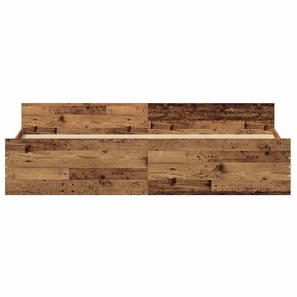 vidaXL Bettrahmen mit Kopfteil Altholz 203 x 203 x 50 cm Holzwerkstoff