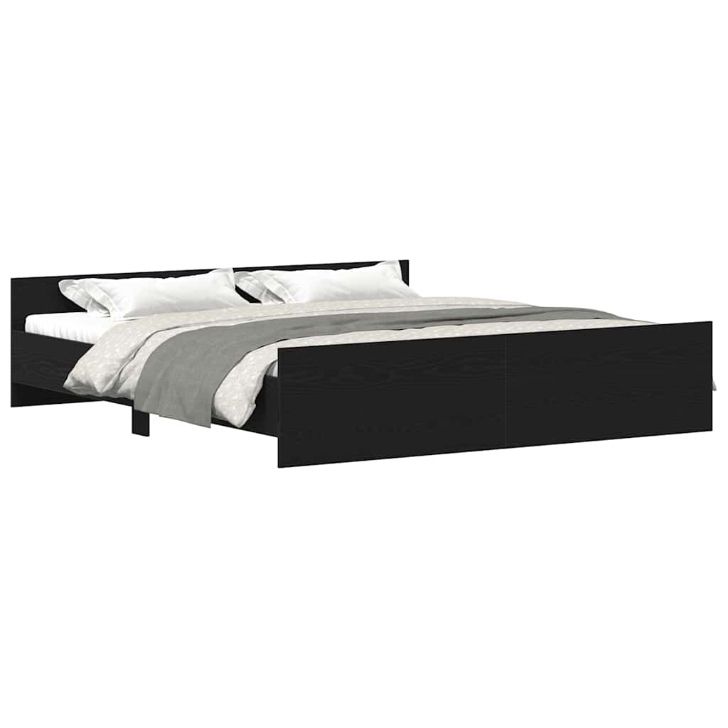 vidaXL Bettgestell ohne Matratze Schwarze Eiche 180x200 cm Holzwerkstoff