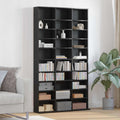 vidaXL CD Regal Schwarz Eichen-Optik 101 x 23 x 177,5 cm Holzwerkstoff