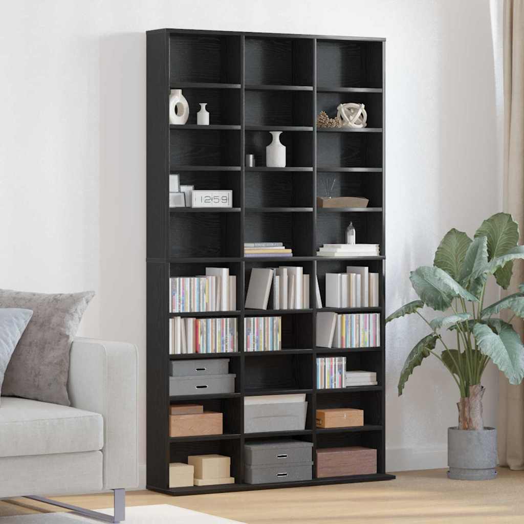 vidaXL CD Regal Schwarz Eichen-Optik 101 x 23 x 177,5 cm Holzwerkstoff