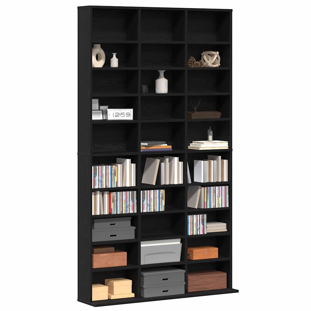 vidaXL CD Regal Schwarz Eichen-Optik 101 x 23 x 177,5 cm Holzwerkstoff
