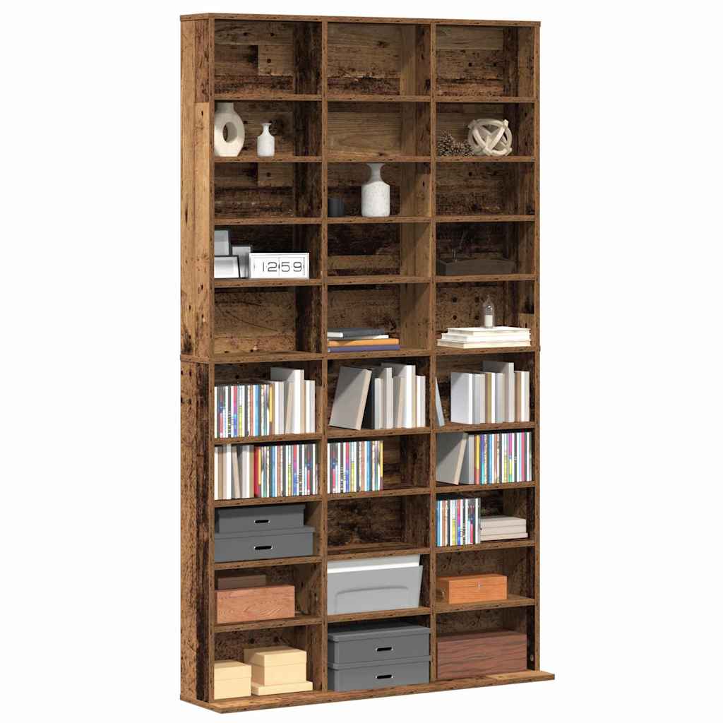 vidaXL CD Regal mit Regal Altholz 101 x 23 x 177,5 cm Holzwerkstoff