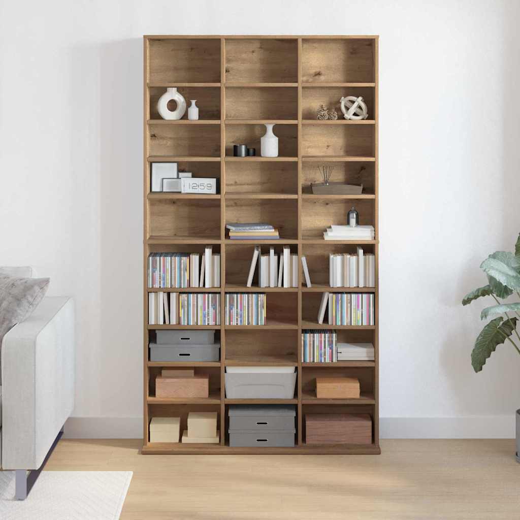 vidaXL CD Regal Artisan-Eiche 101 x 23 x 177,5 cm Holzwerkstoff