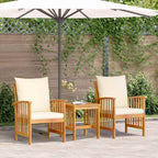vidaXL Gartensofa-set mit Kissen 3 pcs Öl-Natur Massivholz Akazie