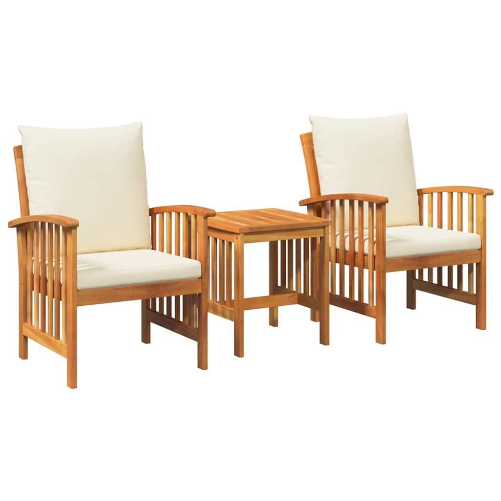 vidaXL Gartensofa-set mit Kissen 3 pcs Öl-Natur Massivholz Akazie