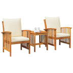 vidaXL Gartensofa-set mit Kissen 3 pcs Öl-Natur Massivholz Akazie