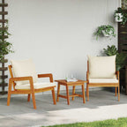 vidaXL Bistrogarnitur mit Kissen 3 pcs Braun Massivholz Akazie