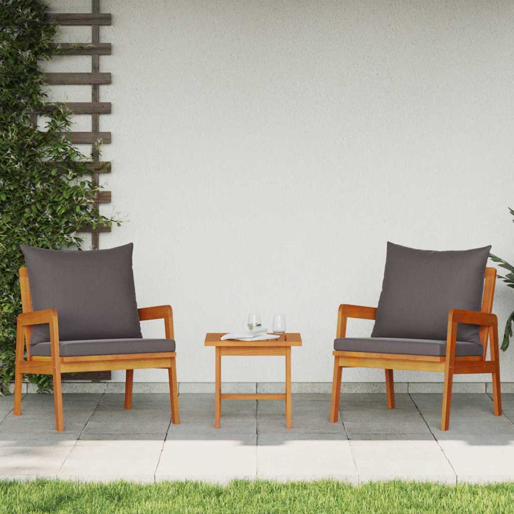 vidaXL Gartenstuhl mit Kissen 2 Stück Öl-Natur 65 x 59,5 x 72 cm