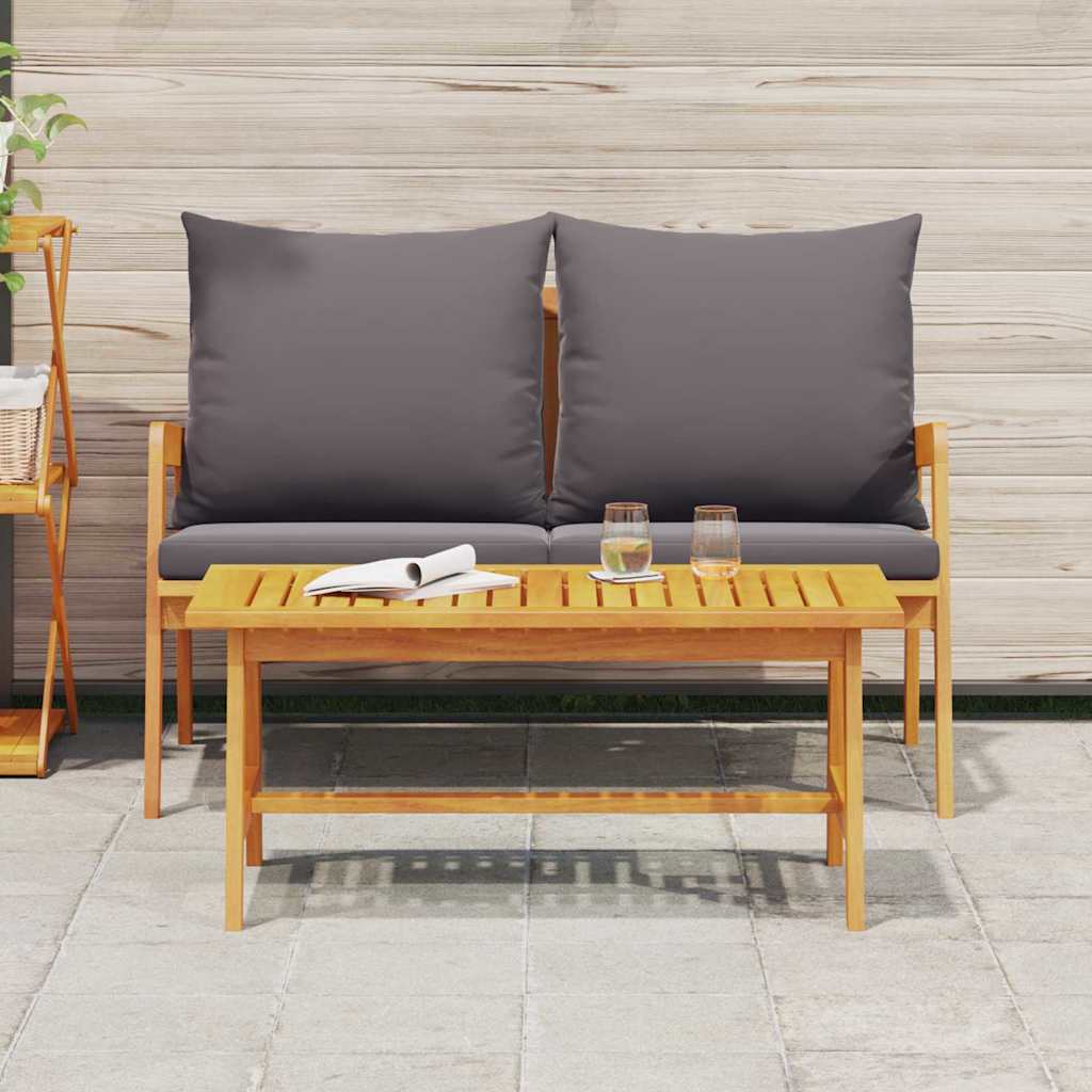 vidaXL Bistrogarnitur mit Kissen 2 pcs Öl-Natur Massivholz Akazie