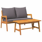 vidaXL Bistrogarnitur mit Kissen 2 pcs Öl-Natur Massivholz Akazie