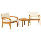 vidaXL Bistrogarnitur mit Kissen 3 pcs Braun Polyester