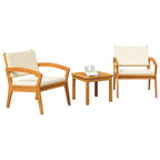 vidaXL Bistrogarnitur mit Kissen 3 pcs Braun Polyester