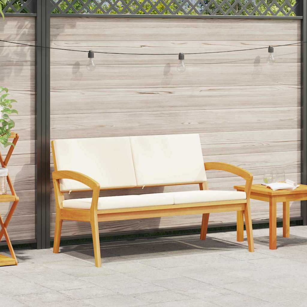 vidaXL Gartenbank mit Kissen Öl-Natur Massivholz Akazie