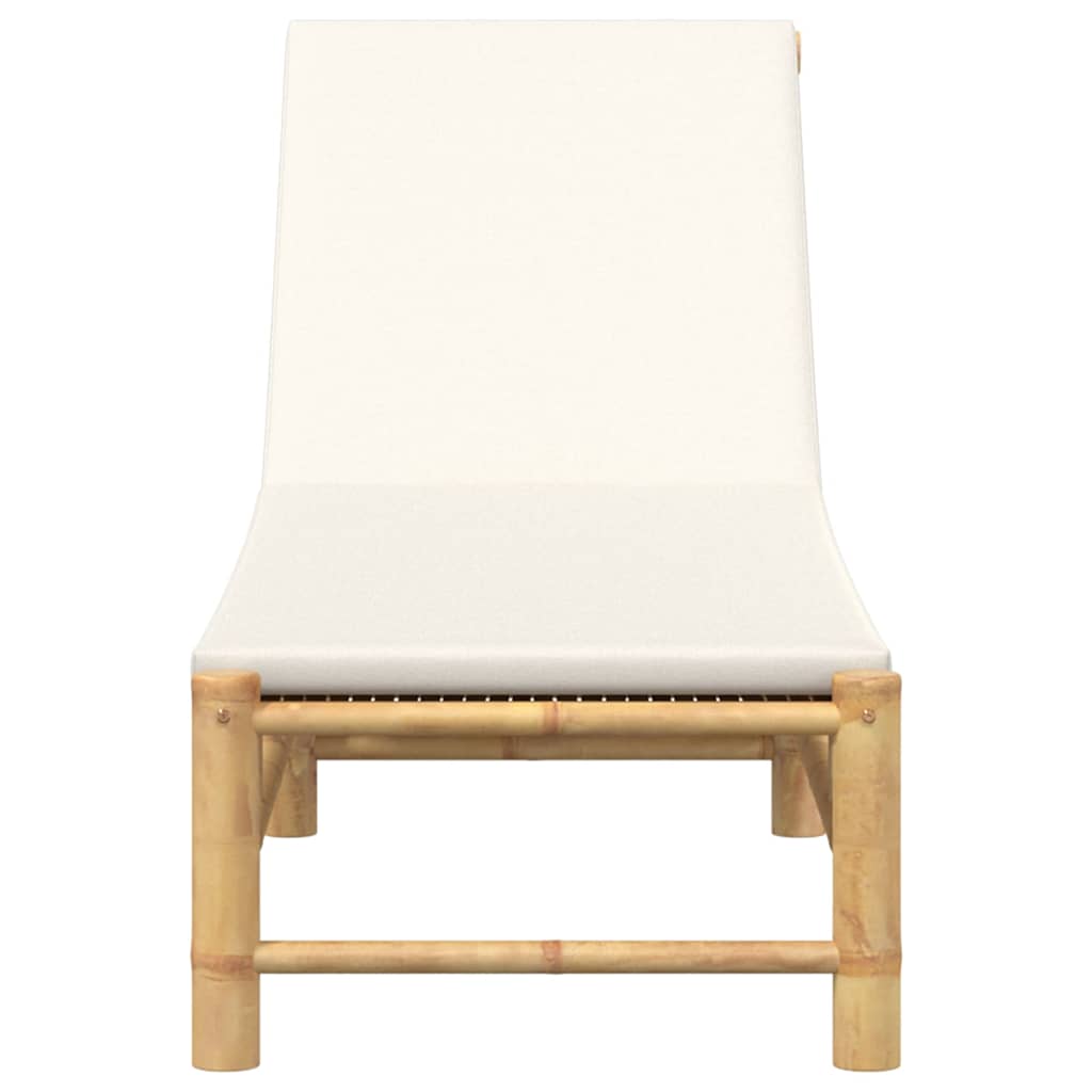 vidaXL Sonnenliege mit Auflage 55x199x30 cm Bambus