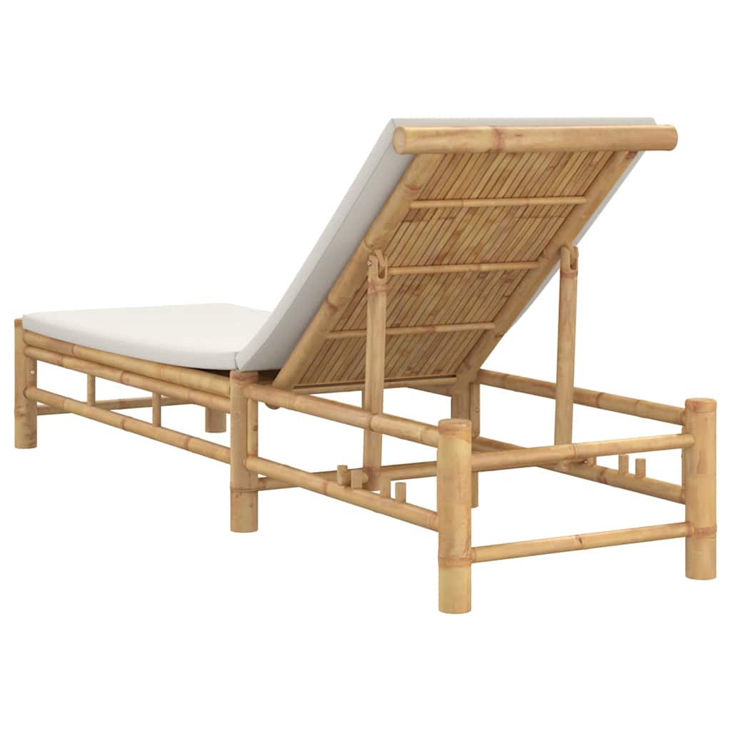vidaXL Sonnenliege mit Auflage 55x199x30 cm Bambus