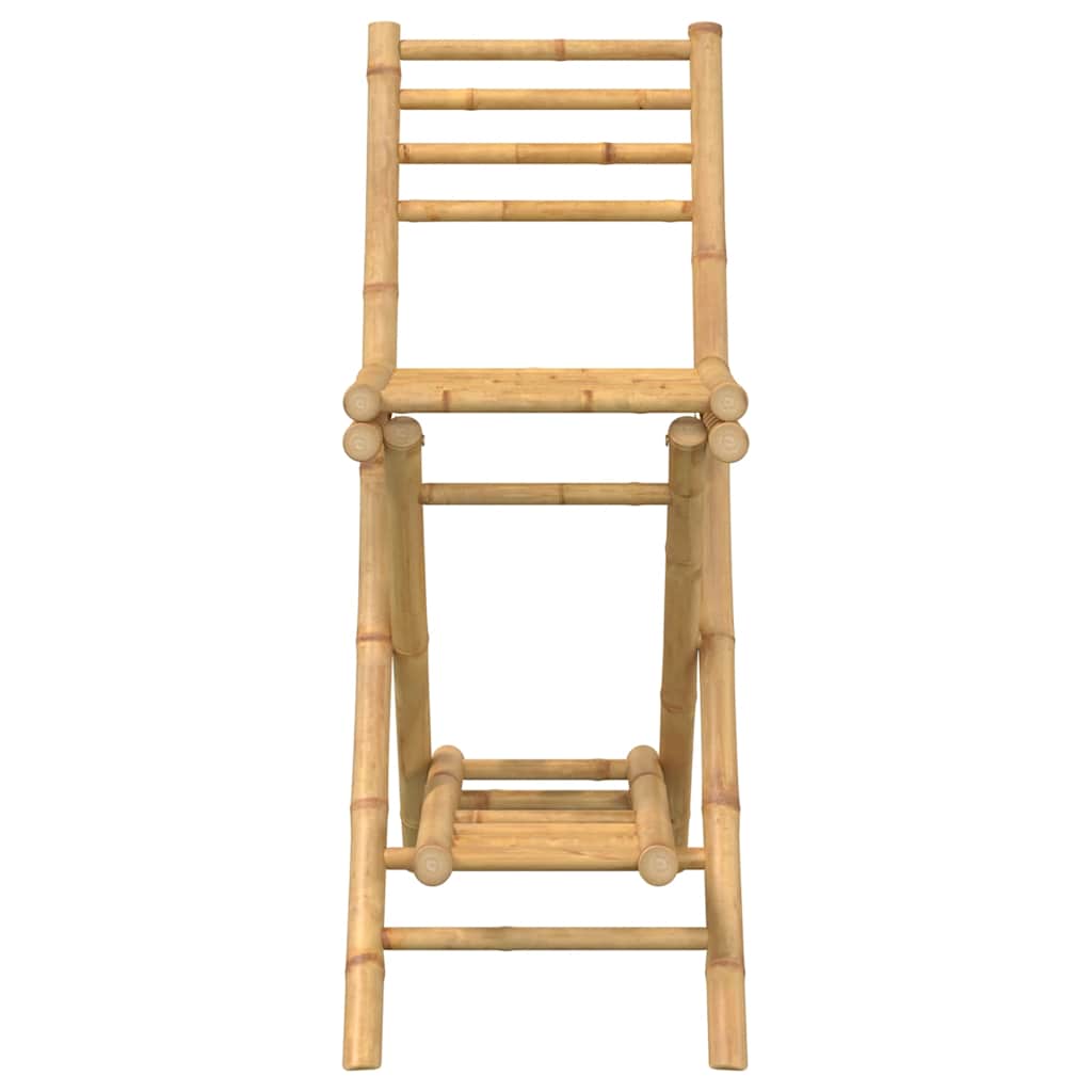 vidaXL Outdoor-Barhocker mit Fußstützen 2 Stk. Klappbar Bambus