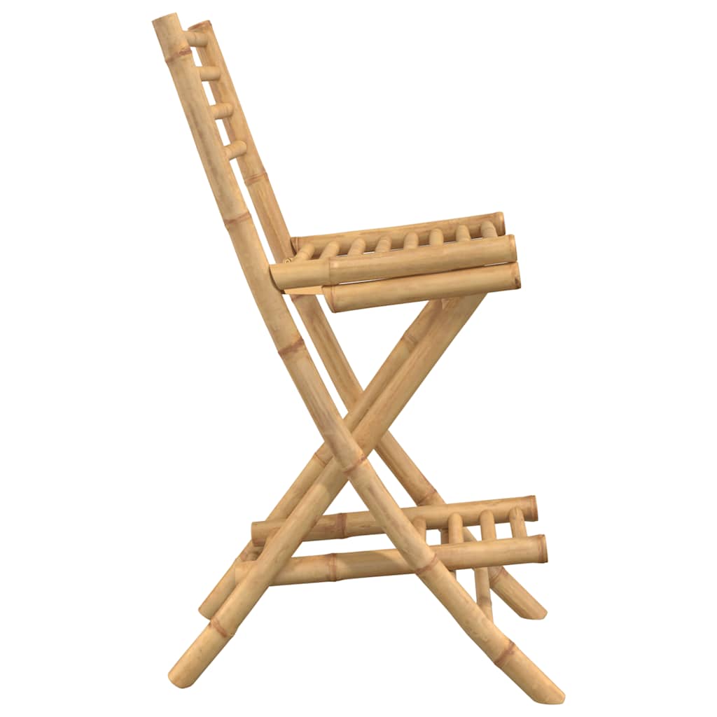 vidaXL Outdoor-Barhocker mit Fußstützen 2 Stk. Klappbar Bambus