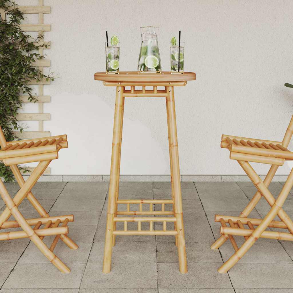 vidaXL Garten-Bartisch Rund Ø55x100 cm Bambus