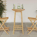 vidaXL Garten-Bartisch Rund Ø55x100 cm Bambus