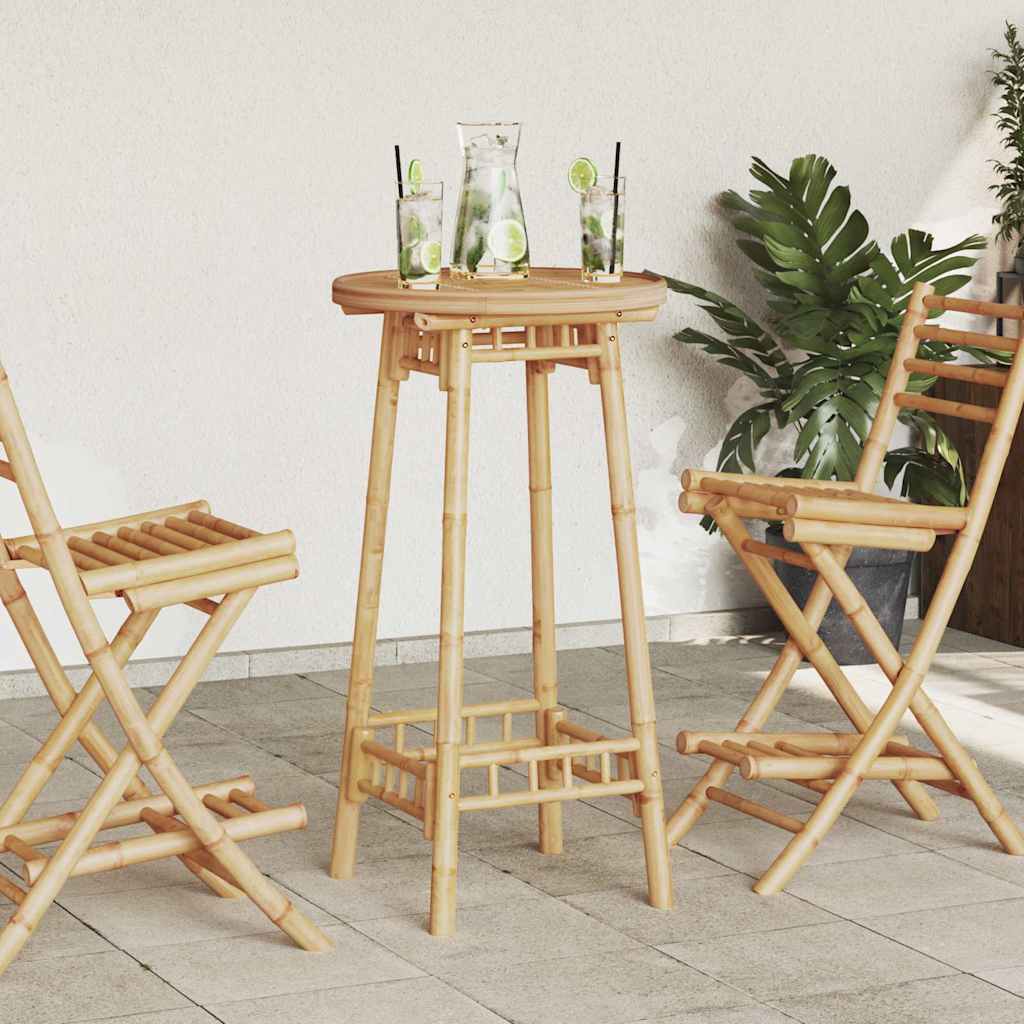 vidaXL Garten-Bartisch Rund Ø55x100 cm Bambus