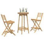 vidaXL 3-tlg. Outdoor-Bar-Set Klappbar Bambus