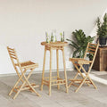 vidaXL 3-tlg. Outdoor-Bar-Set Klappbar Bambus