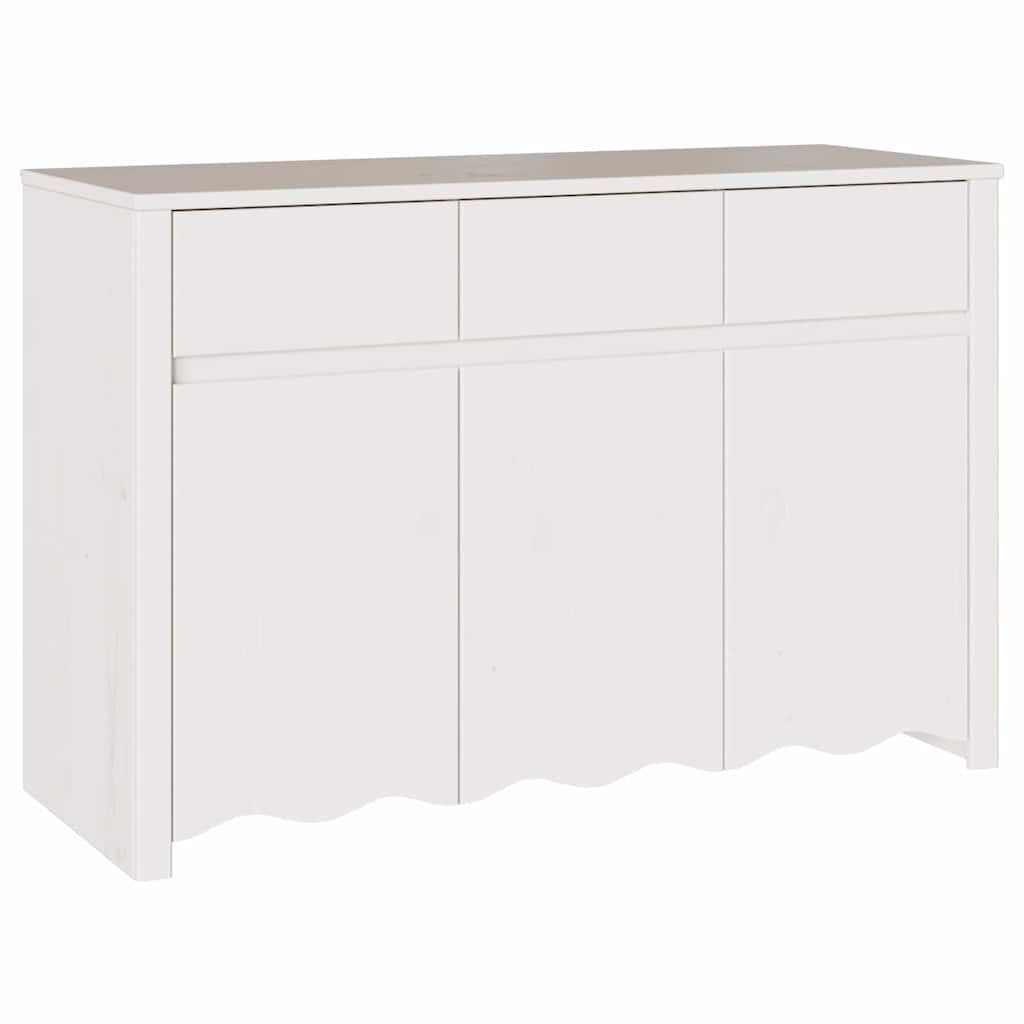 vidaXL Sideboard Drammen Weiß 114 x 43 x 75,5 cm Massivholz Kiefer