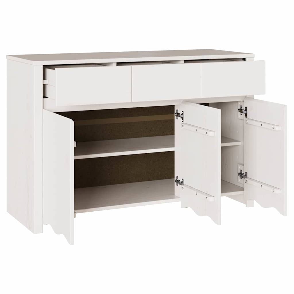 vidaXL Sideboard Drammen Weiß 114 x 43 x 75,5 cm Massivholz Kiefer