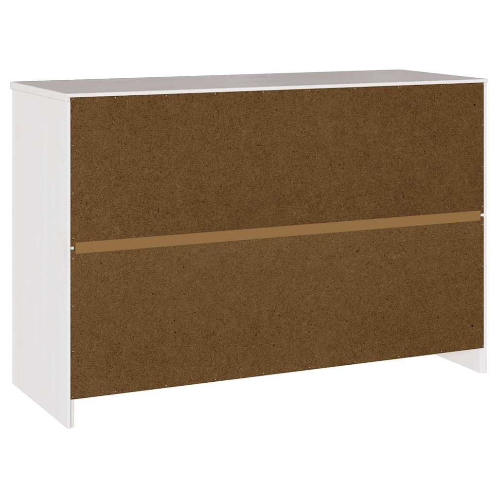 vidaXL Sideboard Drammen Weiß 114 x 43 x 75,5 cm Massivholz Kiefer
