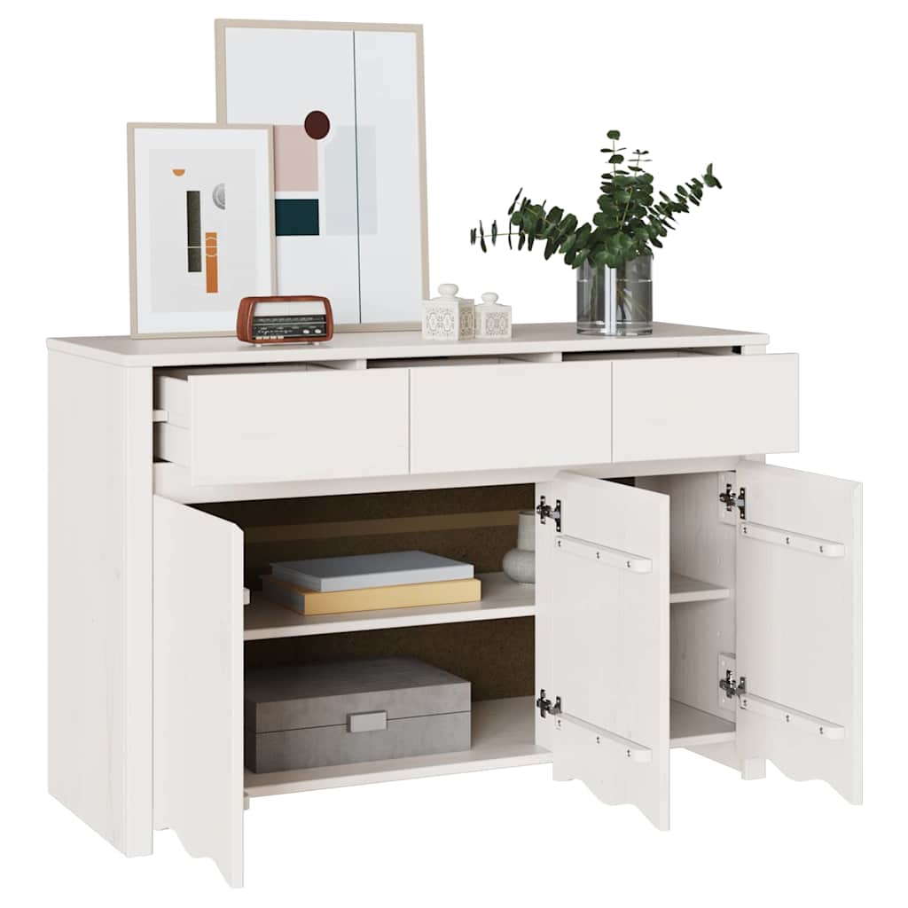 vidaXL Sideboard Drammen Weiß 114 x 43 x 75,5 cm Massivholz Kiefer
