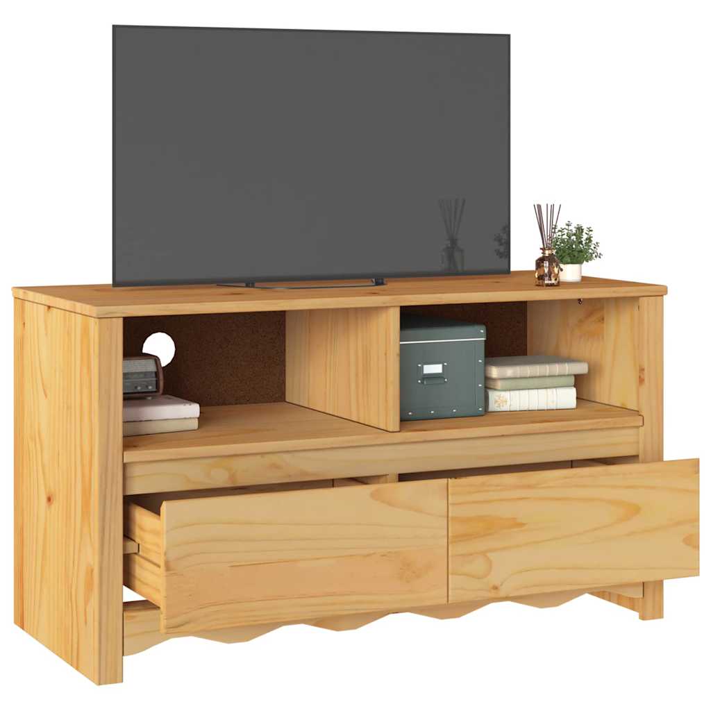 vidaXL TV-Schränk Drammen Eiche 99 x 43 x 55 cm Massivholz Kiefer