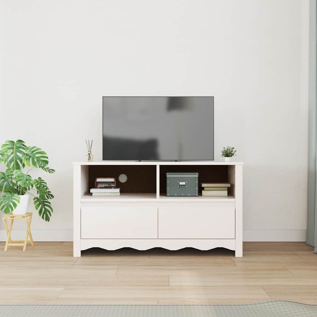 vidaXL TV-Schränk Drammen Weiß 99 x 43 x 55 cm Massivholz Kiefer