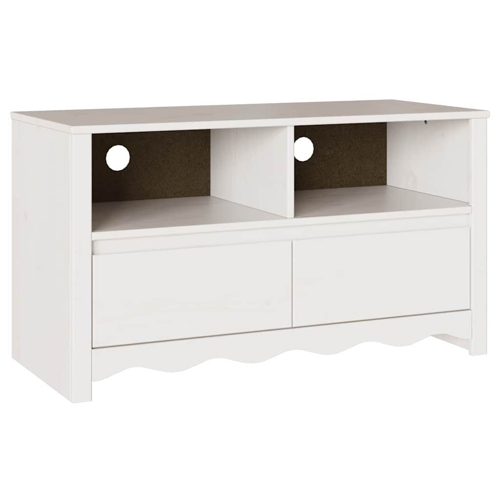 vidaXL TV-Schränk Drammen Weiß 99 x 43 x 55 cm Massivholz Kiefer