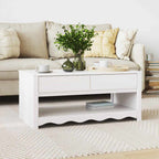 vidaXL Couchtisch Drammen Weiß 99 x 55 x 45 cm Massives Kiefernholz