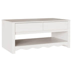 vidaXL Couchtisch Drammen Weiß 99 x 55 x 45 cm Massives Kiefernholz