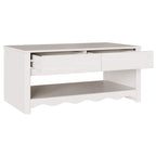 vidaXL Couchtisch Drammen Weiß 99 x 55 x 45 cm Massives Kiefernholz