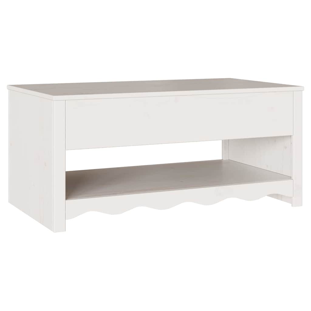 vidaXL Couchtisch Drammen Weiß 99 x 55 x 45 cm Massives Kiefernholz