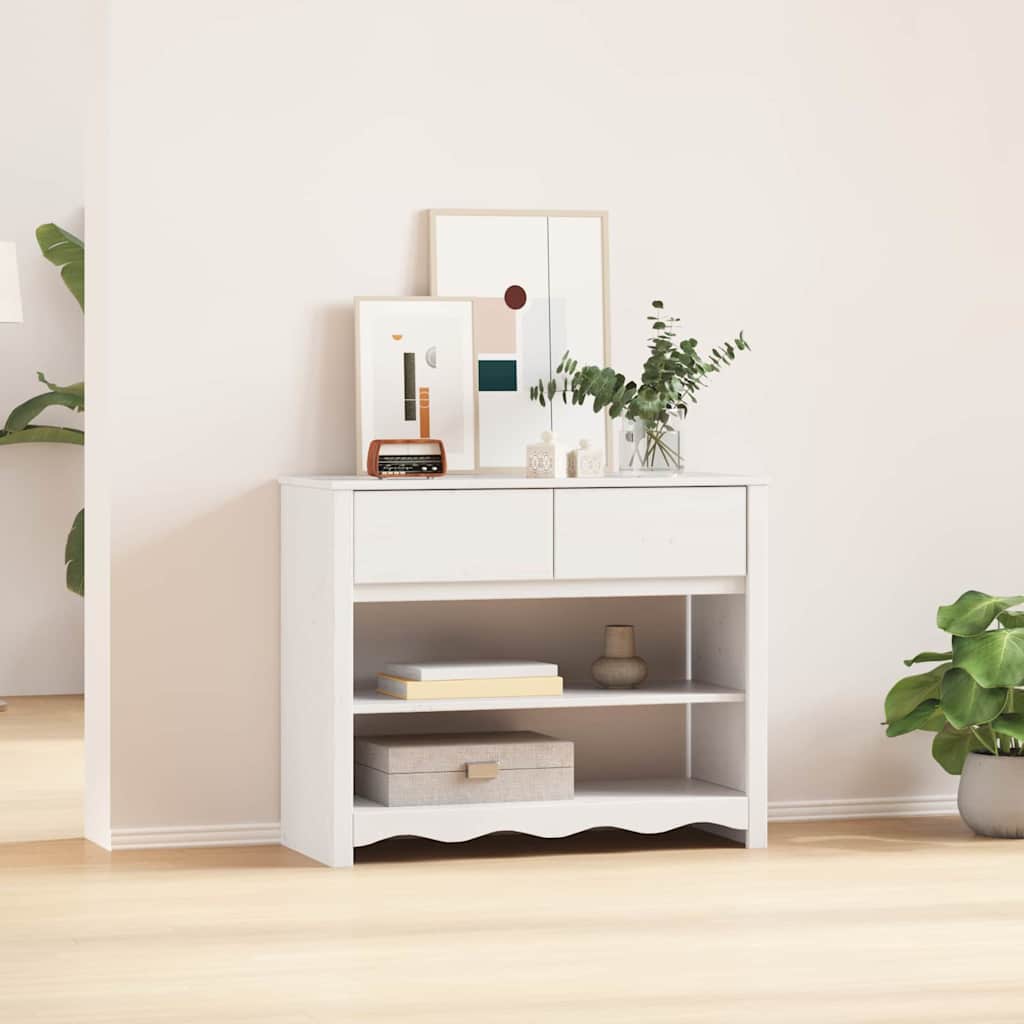 vidaXL Konsolentisch mit Schubladen Drammen Weiß 89,5 x 37 x 73 cm
