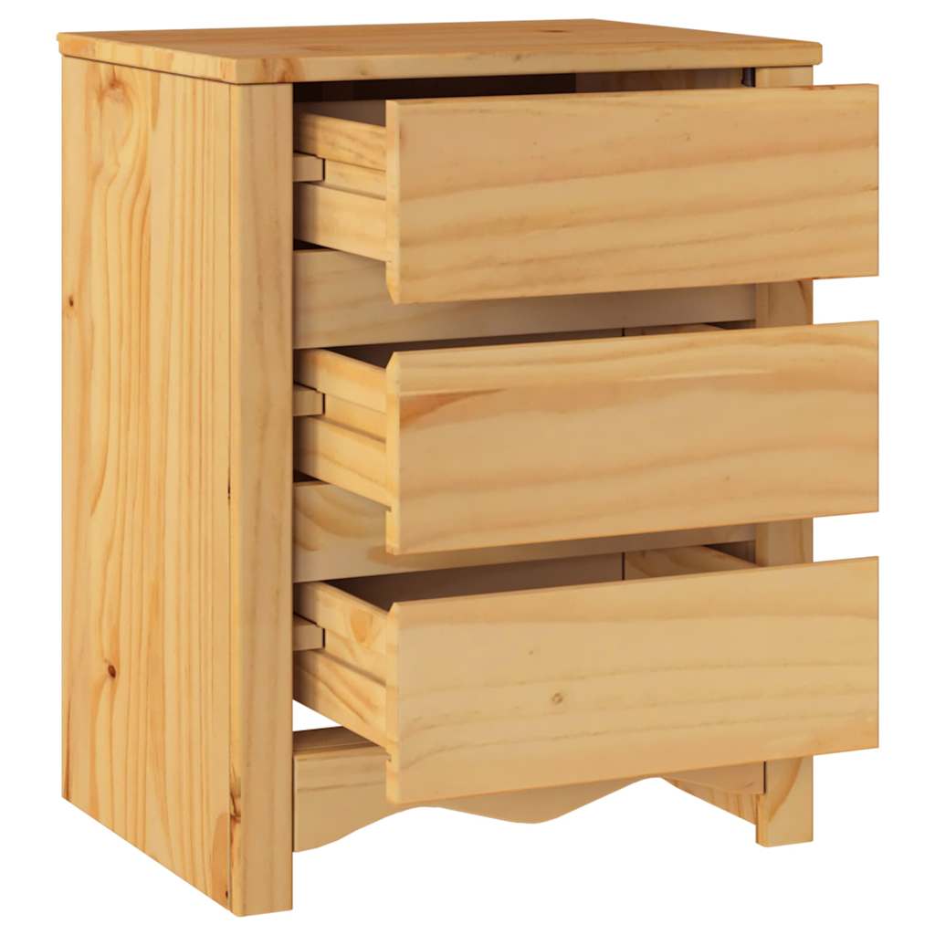 vidaXL Couchtisch Drammen Eiche 45 x 35 x 56 cm Massives Kiefernholz