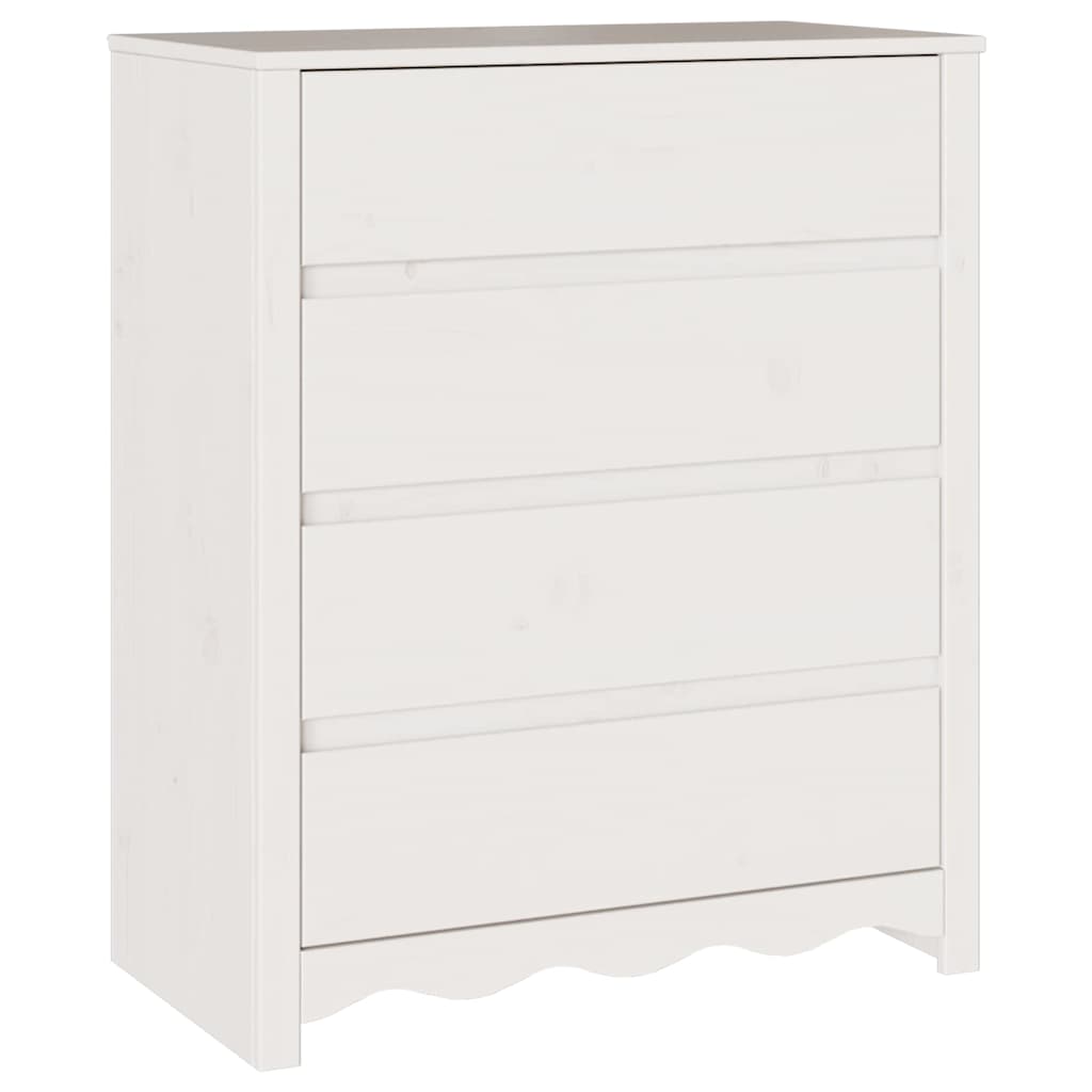 vidaXL Kommode Drammen Weiß 76,5 x 40 x 91 cm Massivholz Kiefer