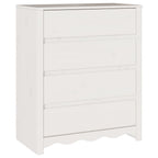 vidaXL Kommode Drammen Weiß 76,5 x 40 x 91 cm Massivholz Kiefer