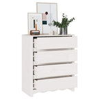 vidaXL Kommode Drammen Weiß 76,5 x 40 x 91 cm Massivholz Kiefer